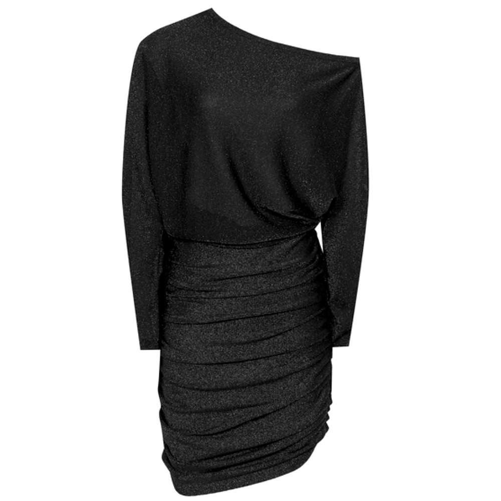 NWT Reiss metallic knitted dress, graphite black, size M